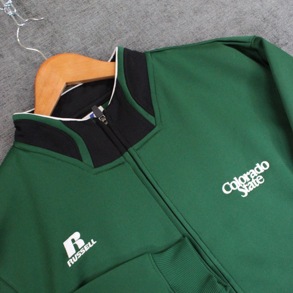 Russell Athletic Colorado State Rams Softball Track Jacket Green Mens Medium